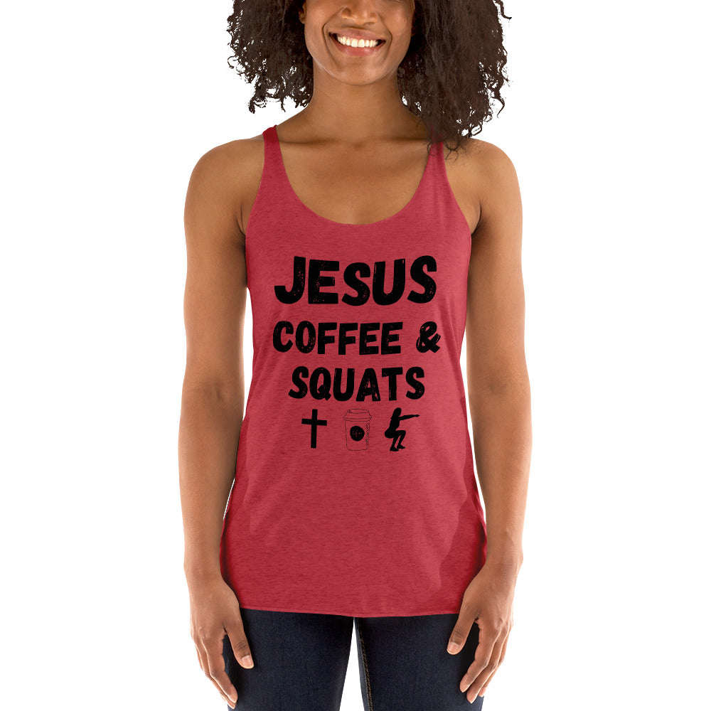 Jesus Coffee Squats Women's Racerback Tank