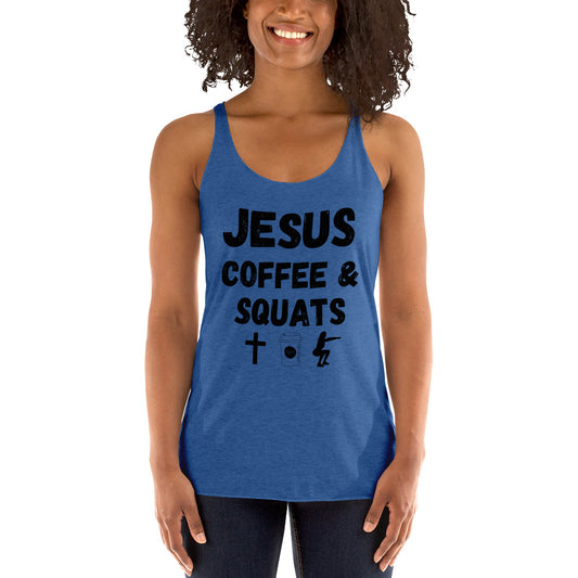 Jesus Coffee Squats Women's Racerback Tank